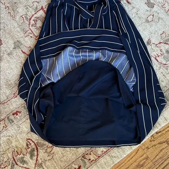 Banana Republic Striped A-Line Skirt in Navy and White - Picture 10 of 13